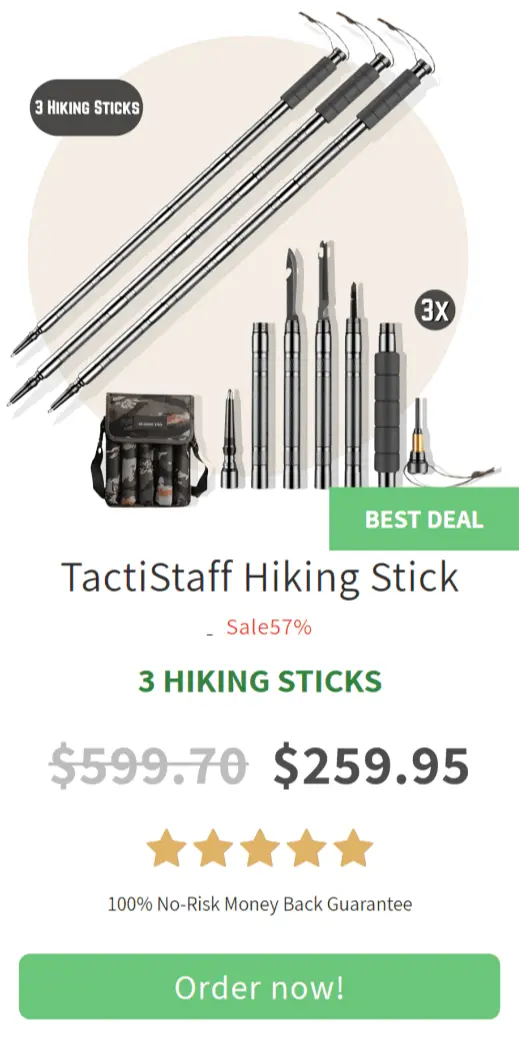 TactiStaff Hiking Stick offer package price 